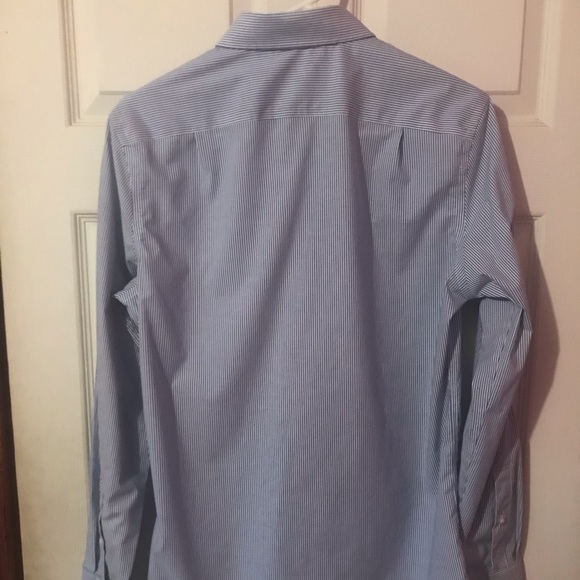 Goodfellow & Co. Blue & White Striped Button Down Shirt Mens Medium M 15 to 15.5 - Picture 9 of 12